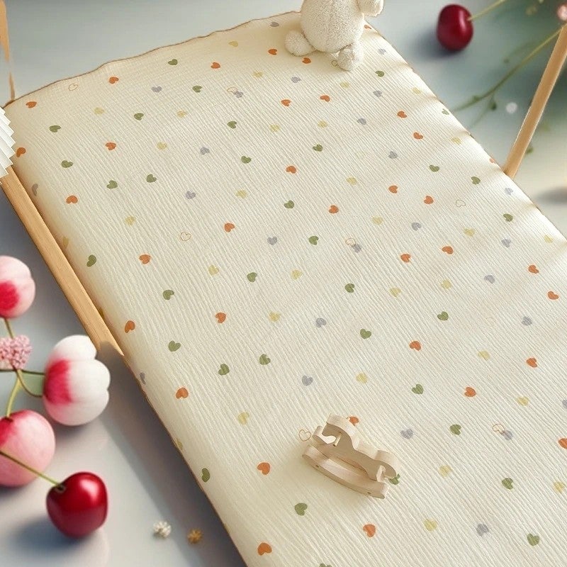 Bluejw All-Season Pure Cotton Double-Layer Gauze Class a Mattress Protector Sheet for Infant, Kindergarten Splicing Bed Mattress Cover - Image 4